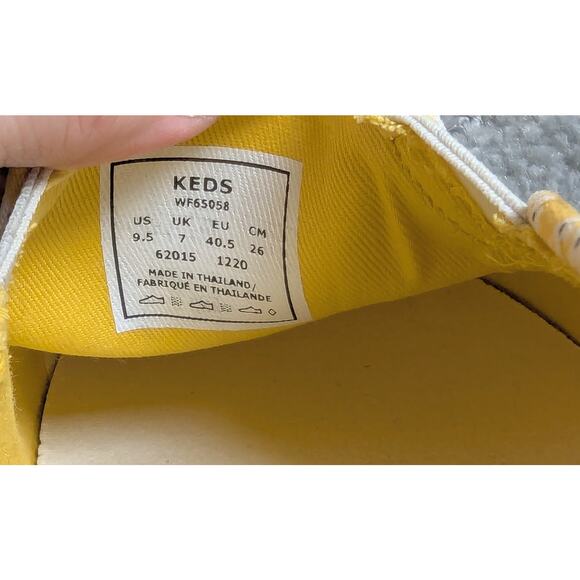 Keds Floral Double Decker Sneakers WOMENS SIZE 9.5 Yellow Slip On Shoes WF65058 - Picture 8 of 9